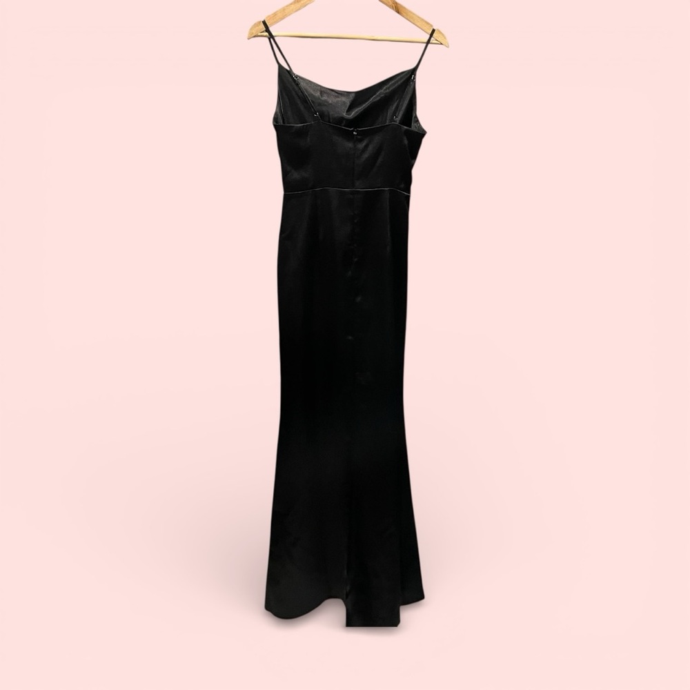 Sexy slinky black satin maxi ruched dress Birdie Grey Lydia whimsigoth mermaid - Picture 5 of 12